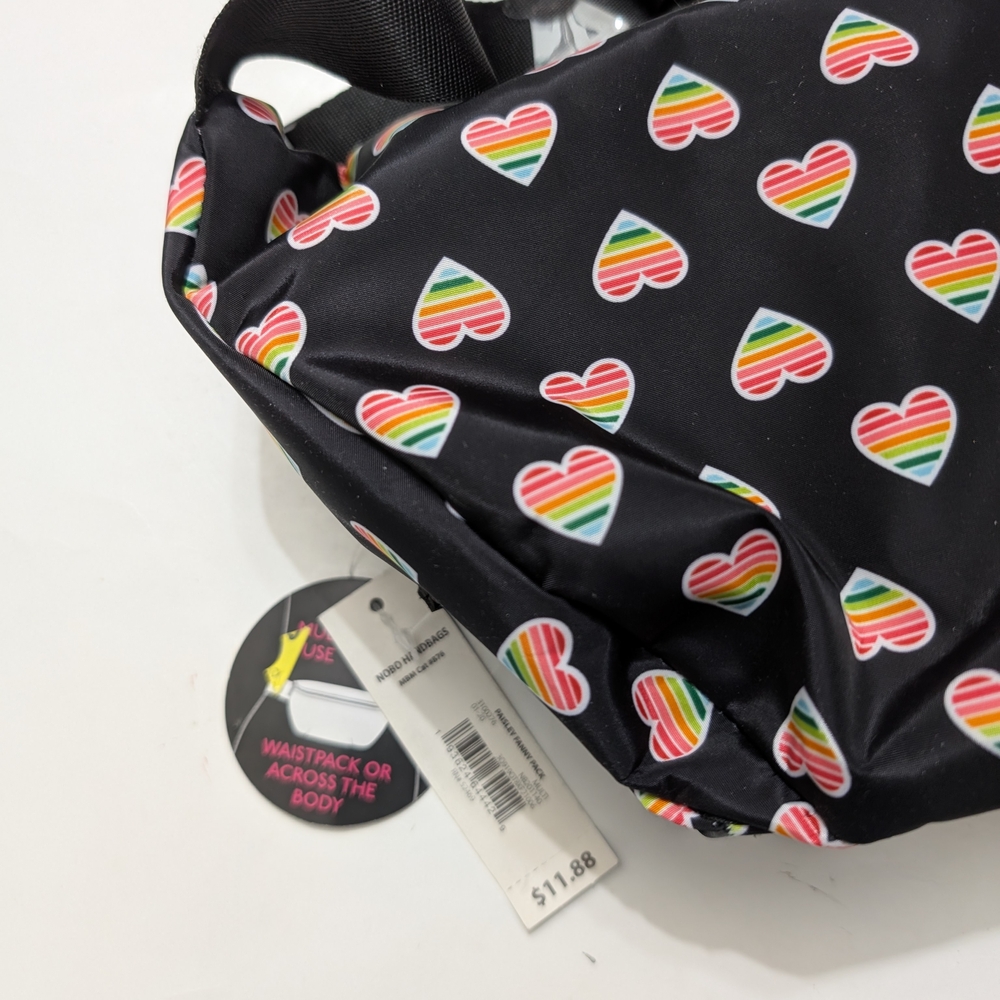 Black Heart Pattern Waistpack